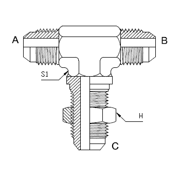 Dimension drawing: letters match the table columns