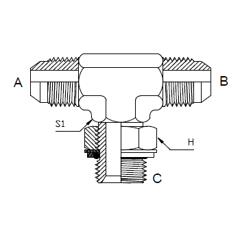 Dimension drawing: letters match the table columns