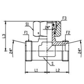 Dimension drawing: letters match the table columns