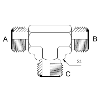 Dimension drawing: letters match the table columns