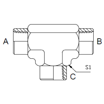 Dimension drawing: letters match the table columns