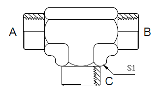 Dimension drawing: letters match the table columns