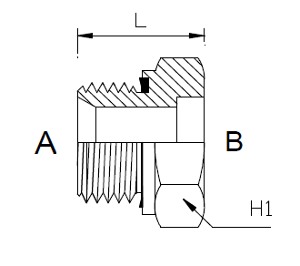 Dimension drawing: letters match the table columns
