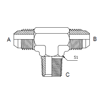 Dimension drawing: letters match the table columns