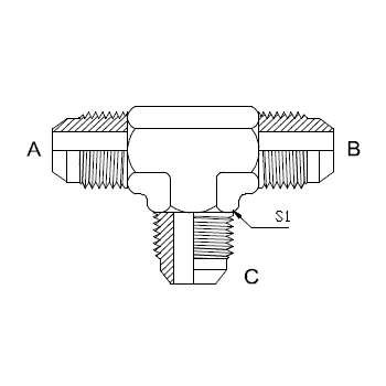 Dimension drawing: letters match the table columns