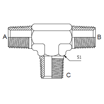 Dimension drawing: letters match the table columns