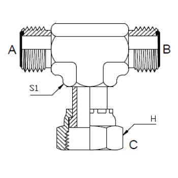 Dimension drawing: letters match the table columns