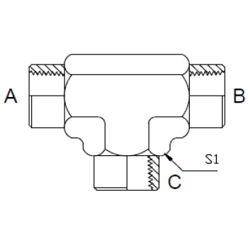 Dimension drawing: letters match the table columns
