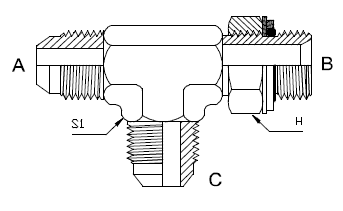 Dimension drawing: letters match the table columns