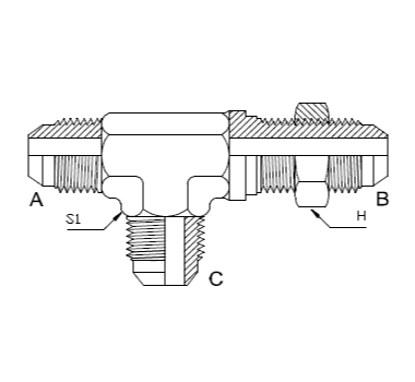 Dimension drawing: letters match the table columns