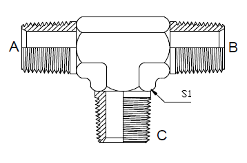 Dimension drawing: letters match the table columns