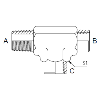 Dimension drawing: letters match the table columns