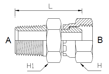Dimension drawing: letters match the table columns