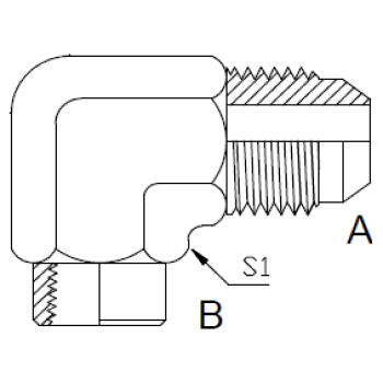 Dimension drawing: letters match the table columns