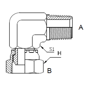 Dimension drawing: letters match the table columns