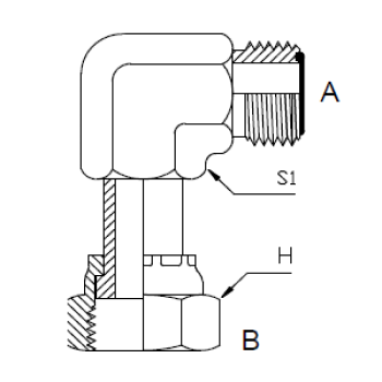 Dimension drawing: letters match the table columns
