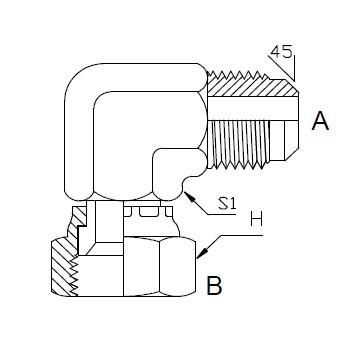 Dimension drawing: letters match the table columns