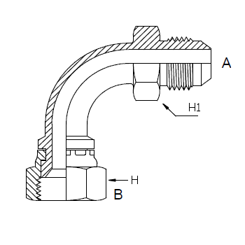 Dimension drawing: letters match the table columns
