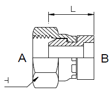 Dimension drawing: letters match the table columns