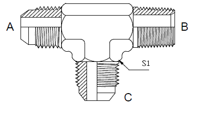Dimension drawing: letters match the table columns