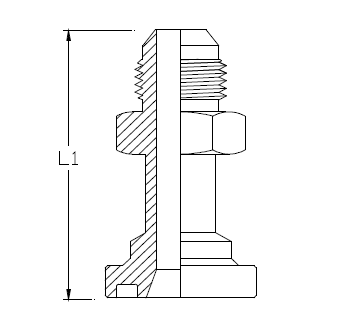 Dimension drawing: letters match the table columns