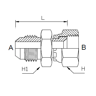Dimension drawing: letters match the table columns