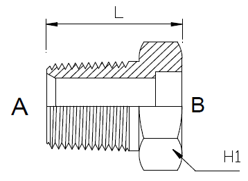 Dimension drawing: letters match the table columns
