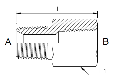 Dimension drawing: letters match the table columns
