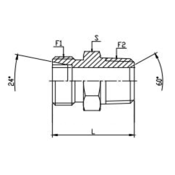 Dimension drawing: letters match the table columns