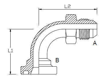 Dimension drawing: letters match the table columns