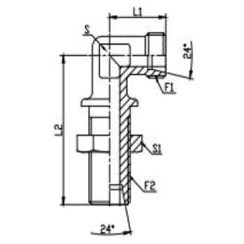 Dimension drawing: letters match the table columns