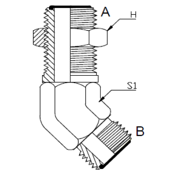 Dimension drawing: letters match the table columns