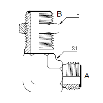 Dimension drawing: letters match the table columns