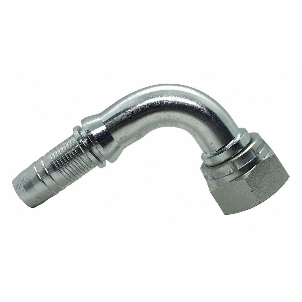 Hose Tail - JIS BSP Swivel Female - 90° Swept - Two-Piece Crimp-On