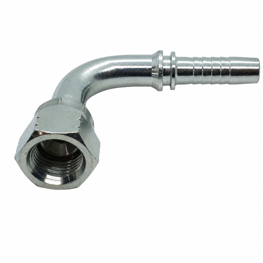 Hose Tail - SAE Swivel Female - 90° Swept - Two-Piece Crimp-On