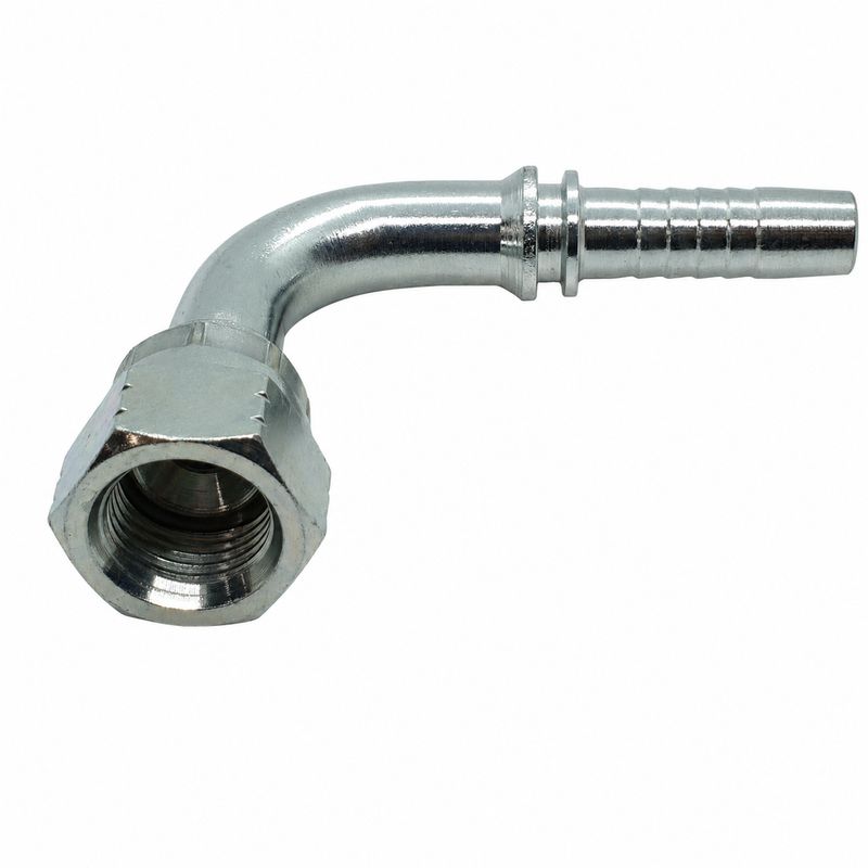 Hose Tail - SAE Swivel Female - 90° Swept - Two-Piece Crimp-On