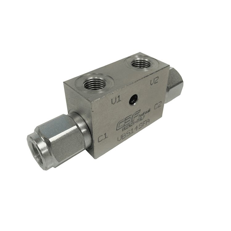 VBS and VBD Inline Hydraulic Lock Valve - Single and Double - 1/4" to 3/4" BSPP