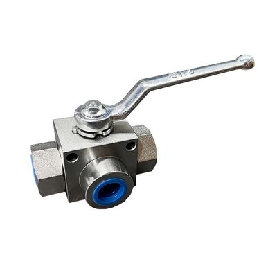 VH3V 3-Way L-Port Hydraulic Ball Valve with Mounting Holes - 1/4" to 1" BSPP