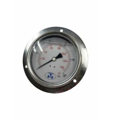 PF-01SS Pressure Gauge 100mm (4") Rear Entry with Front Flange 10 to 400 bar (145 to 5,800 psi) - Glycerine Filled - Stainless Case