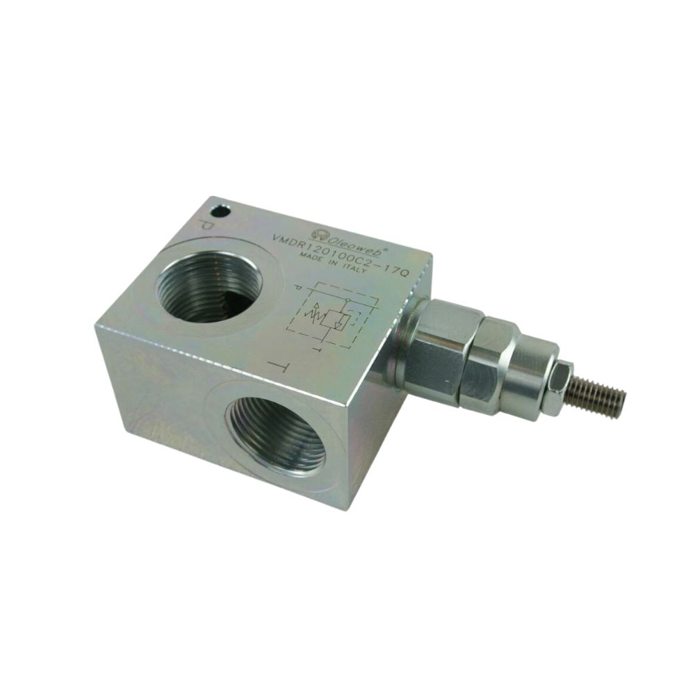 Oleoweb VMDR Inline Pressure Relief Valve - 20 L/min - 1/4 inch BSPP