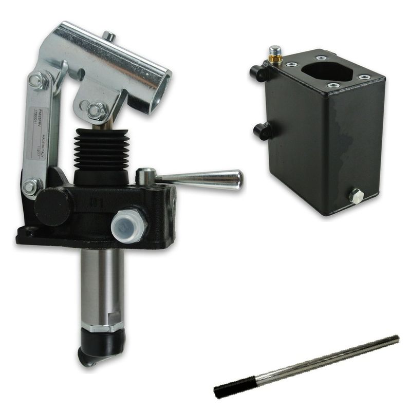 Complete double acting hand pump kit: HV Hydraulic pump on 2 litre steel tank with 600 mm operating handle