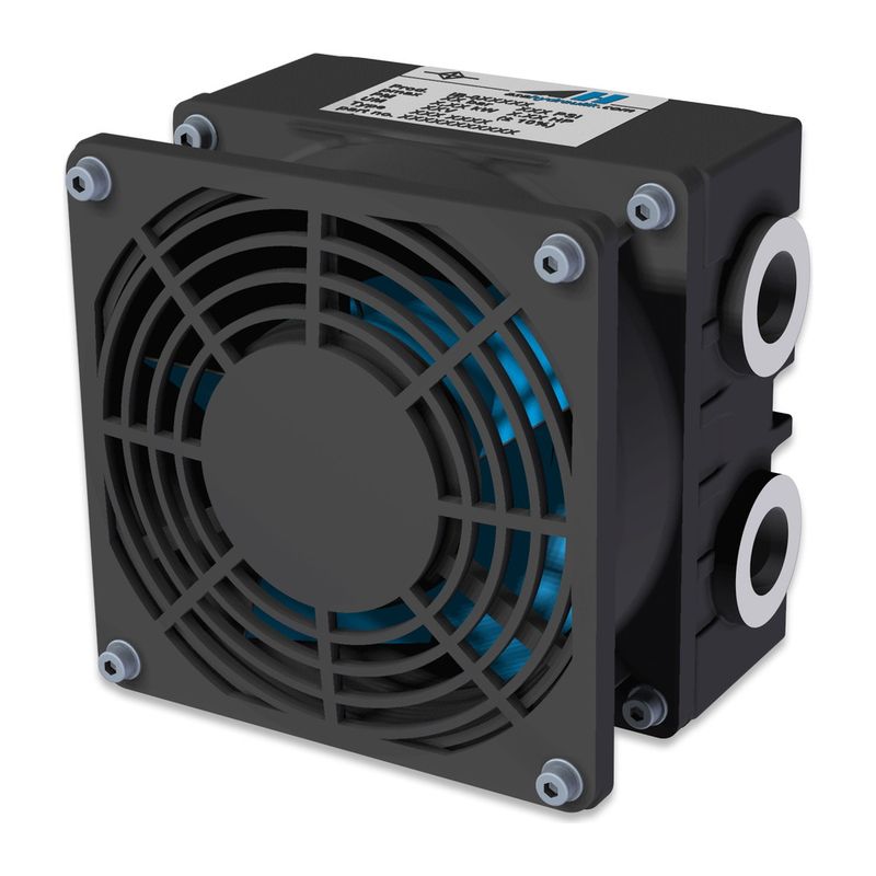 ASA Hydraulik ASA0013 Low Line Air Blast Oil Cooler - 1/2 inch BSPP, 12V 24V DC and 240V AC ASA Hydraulik ASA0013 Low Line air blast oil cooler with 1/2 inch BSPP ports
