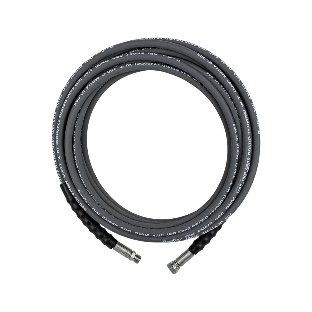 Lenflex R2 two wire pressure washer hose, 1/4 inch with 3/8 inch ends, grey cover