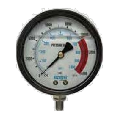 BOSS 1,000 Bar Hydraulic Pressure Gauge - 63 mm or 100 mm, Bottom Entry, 1/4 inch NPT