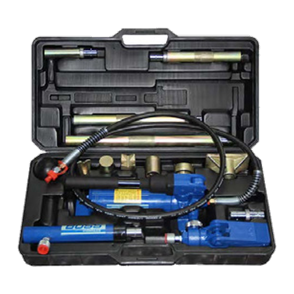 BOSS Porta Power Kit - 4, 10 or 20 Tonne, Hand Pump, Ram, Extensions and Attachments in a Case
