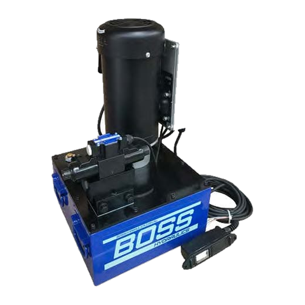 BOSS PED090 and PED180 Series Electric Hydraulic Pump - Double Acting, 10,000 PSI, 20,000 cc Reservoir BOSS PED090 and PED180 Series Electric Hydraulic Pump - Double Acting, 10,000 PSI, 20,000 cc Reservoir