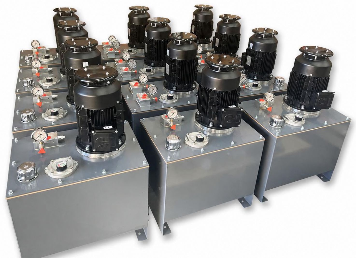 415V 3 phase industrial hydraulic power unit with electric motor, gear pump, steel tank, manifold and pressure gauge