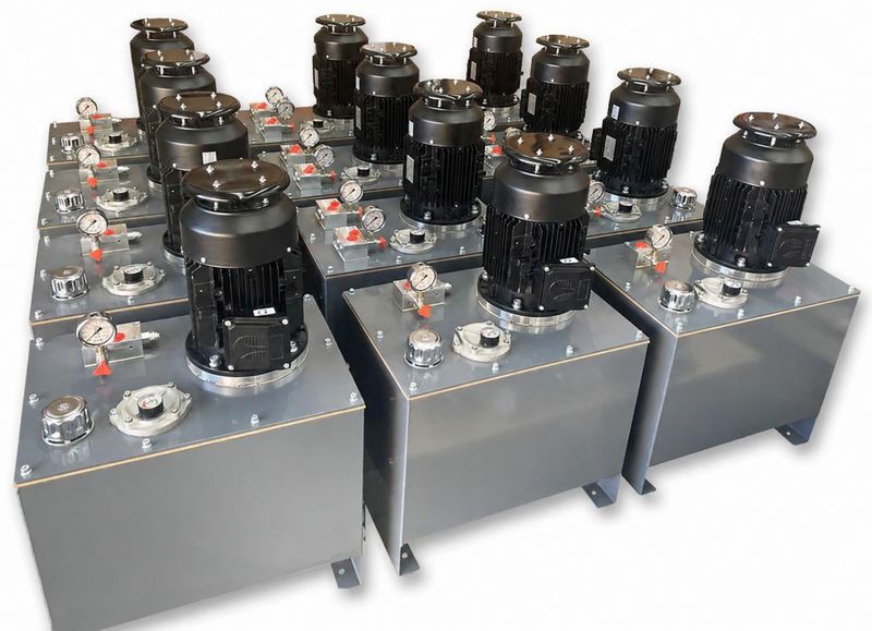 415V 3 phase industrial hydraulic power unit with electric motor, gear pump, steel tank, manifold and pressure gauge