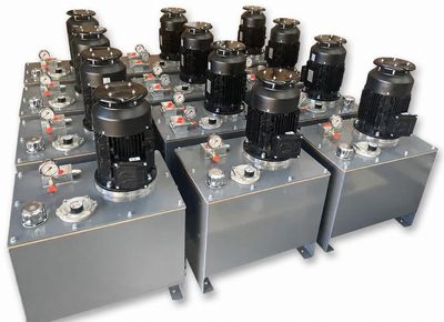 415V 3 phase industrial hydraulic power unit with electric motor, gear pump, steel tank, manifold and pressure gauge