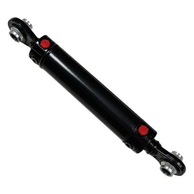 Heavy Duty Top Link Hydraulic Cylinder, Gloss Black, 2.5" Bore x 1.5" Rod, 4" to 12" Stroke, 4 Ports Each End, Cat 2 Ball Ends